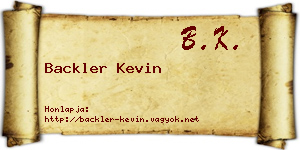 Backler Kevin névjegykártya